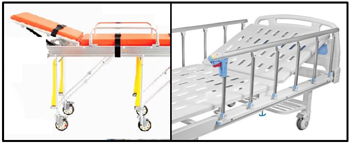 The vein finder device can be attached on the Hospital Bed and Ambulance stretcher